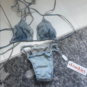 Frankies denim daisy bikini set